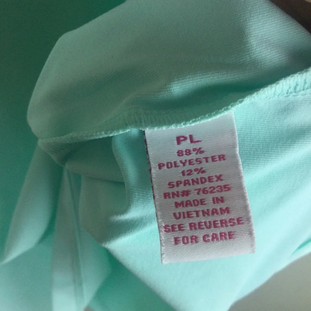 Lillie Green Single Button Sleeveless Mint Green Golf Polo Top Size Petite Large - Picture 7 of 8